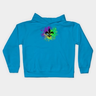 Abstract Mardi Gras Fleur de lis Kids Hoodie